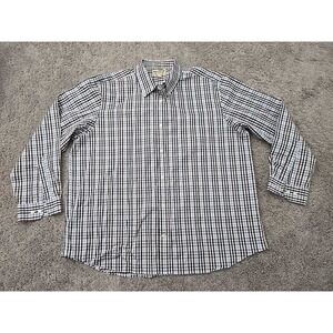 Duluth Trading Button‎ Up Shirt Mens 2XL Wrinkle Fighter 100% Cotton